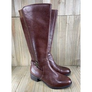 Naturalizer Brown Juletta Women's Size 8 Wide Shaft Leather Tall Riding Boots
